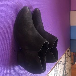 Black ankle suede booties